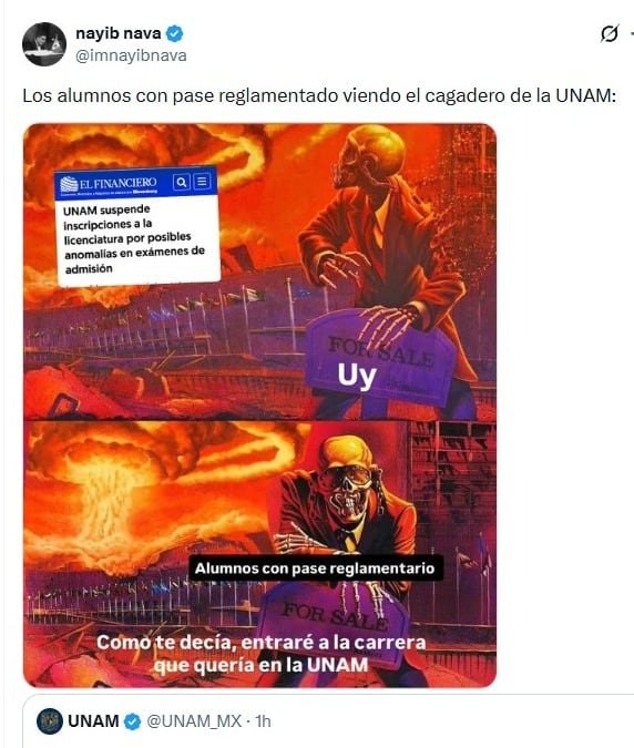 Los alumnos con Pase Reglamentado de la UNAM viendo el caos causado por el examen de admisión. [Fotografía. Captura redes sociales]
