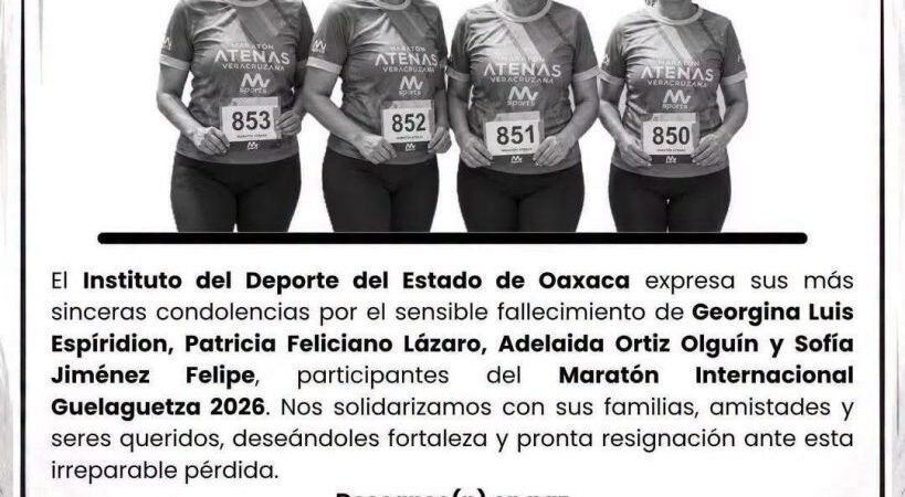 Luto en Oaxaca: cuatro atletas pierden la vida en accidente carretero después de competir en el Maratón Internacional Guelaguetza Luto en Oaxaca: cuatro atletas pierden la vida en accidente carretero después de competir en el Maratón Internacional Guelaguetza