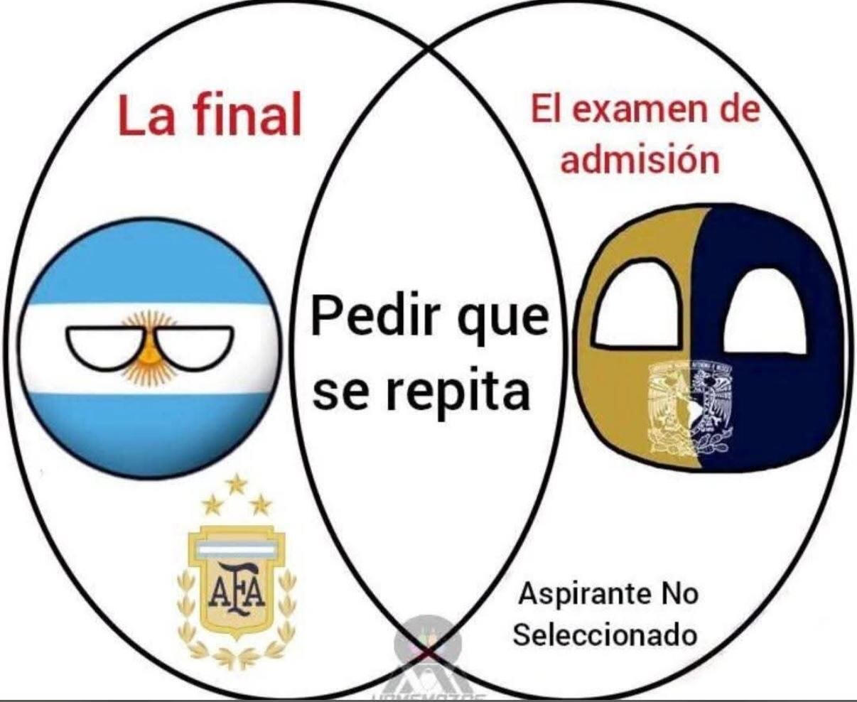 UNAM y Argentina, hermanos que piden repetir las pruebas finales. [Fotografía. Captura redes sociales]