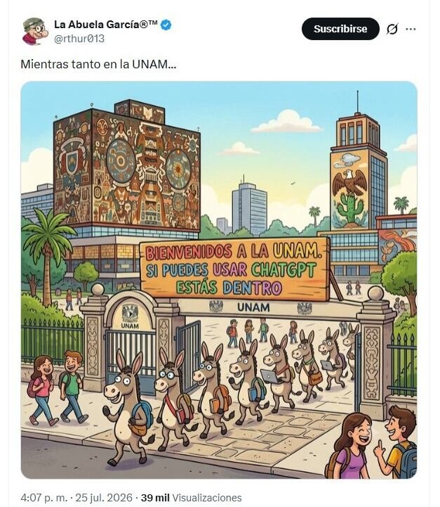 UNAM admite a los alumnos que sepan usar ChatGPT [Fotografía. Captura redes sociales]
