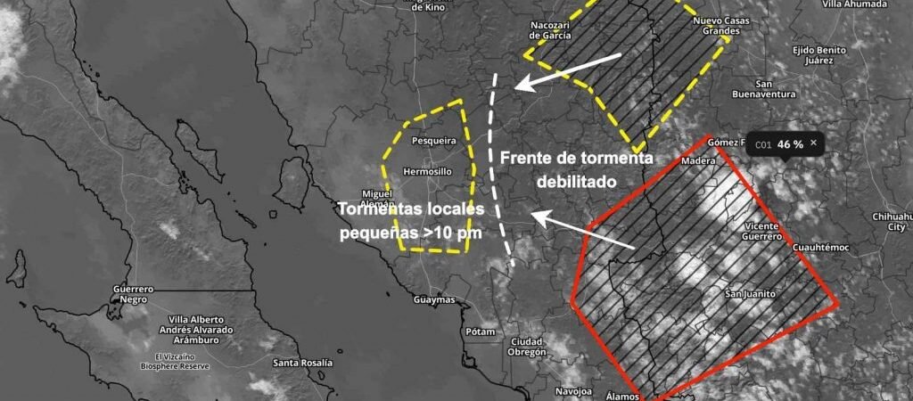 Pronostican lluvias y fuertes rachas de viento para Hermosillo durante la noche de este viernes: MeteoAlert Pronostican lluvias y fuertes rachas de viento para Hermosillo durante la noche de este viernes: MeteoAlert