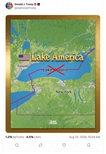 Carney rechaza cambio de Trump: ‘Ahora y siempre será el lago Ontario’ Carney rechaza cambio de Trump: ‘Ahora y siempre será el lago Ontario’