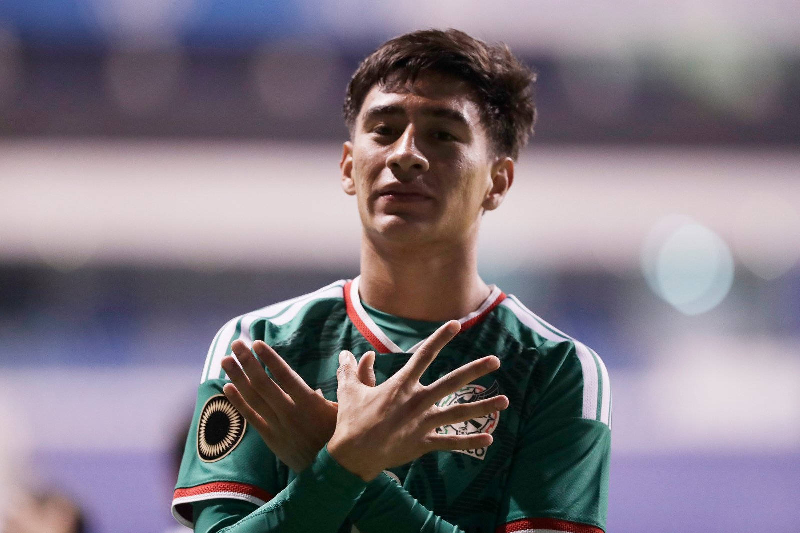 Juan Echilvestre abrió la cuenta para la Selección Mexicana. EFE/ Hilda Ríos (Hilda Ríos/EFE)