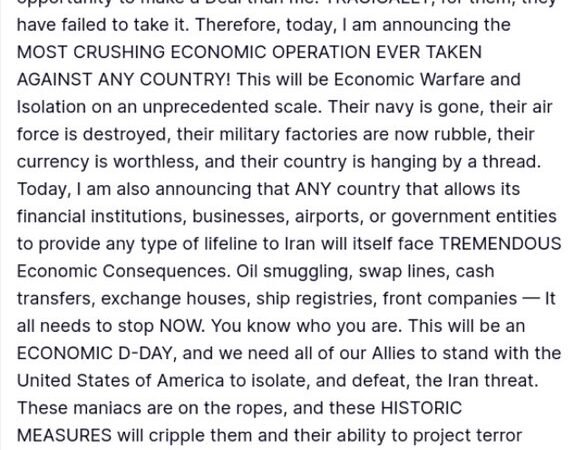 Trump anuncia ofensiva económica contra Irán y amenaza con castigar a quienes mantengan vínculos con Teherán Trump anuncia ofensiva económica contra Irán y amenaza con castigar a quienes mantengan vínculos con Teherán