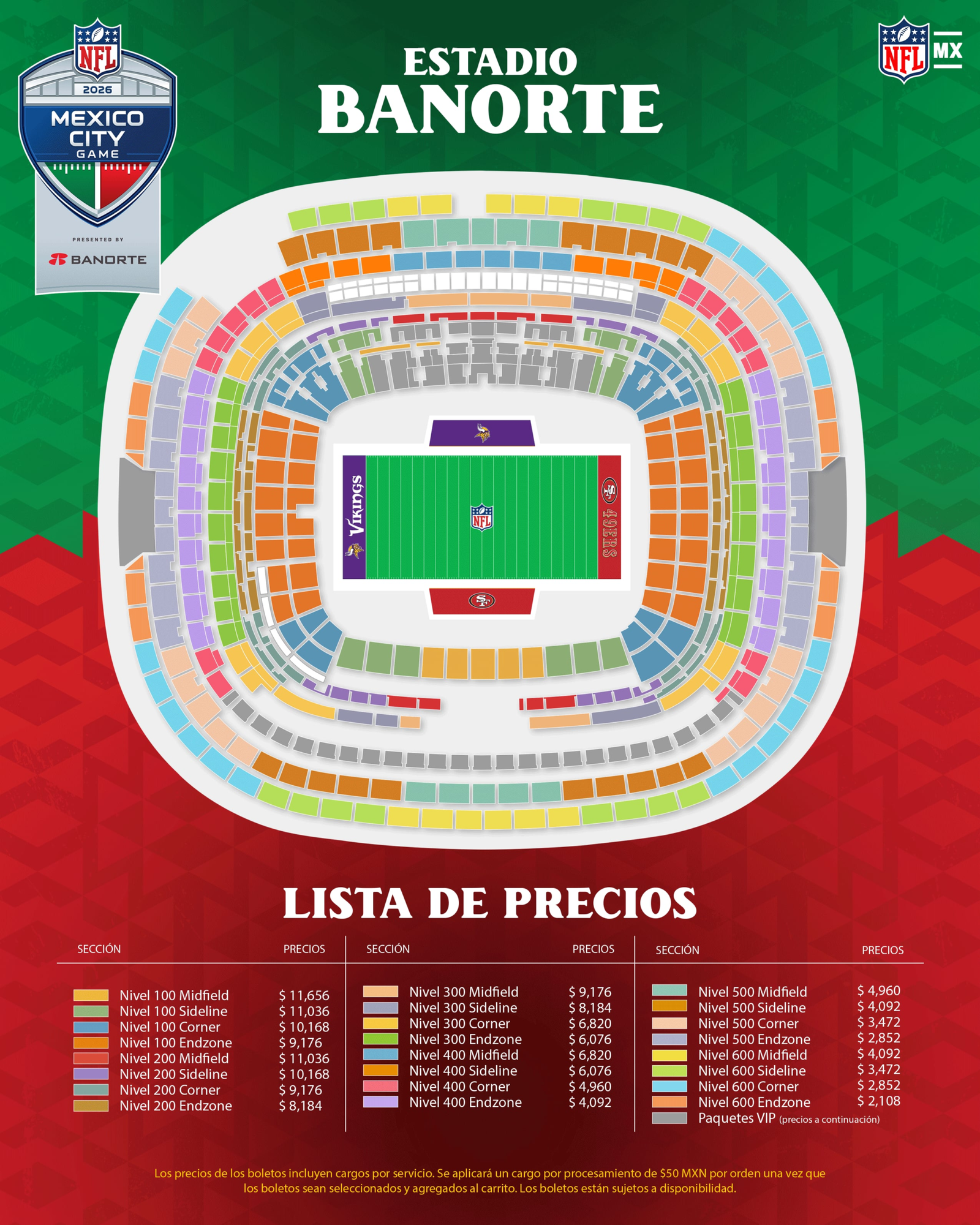 49ers vs. Vikings: ¿A qué hora inicia la preventa de la NFL 2026 en el Estadio Banorte HOY? 49ers vs. Vikings: ¿A qué hora inicia la preventa de la NFL 2026 en el Estadio Banorte HOY?