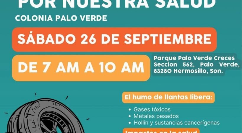 “Llantatón por nuestra Salud” llega a colonia Palo Verde en Hermosillo: así puedes participar “Llantatón por nuestra Salud” llega a colonia Palo Verde en Hermosillo: así puedes participar