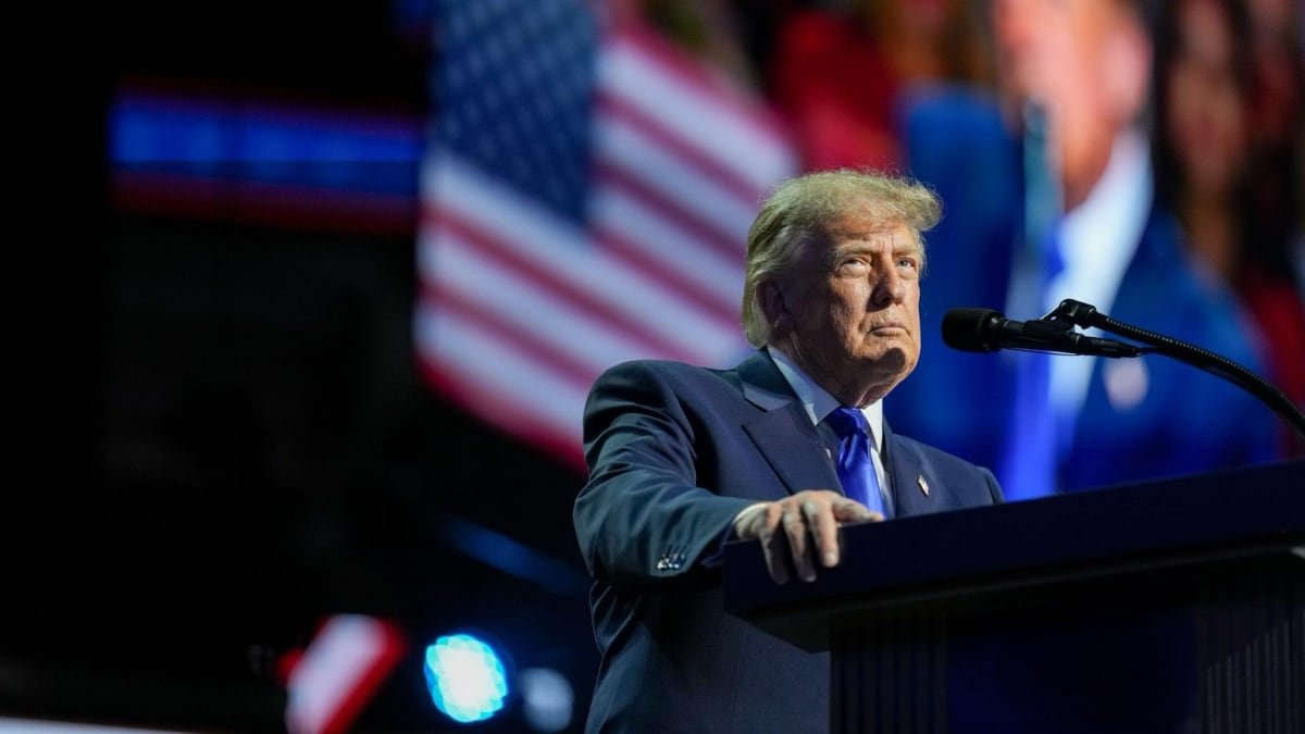 El presidente de EU., Donald Trump, durante primera jornada de la Convención Nacional Republicana de mitad de mandato en Dallas, Texas, el 9 de septiembre de 2026. (EFE).