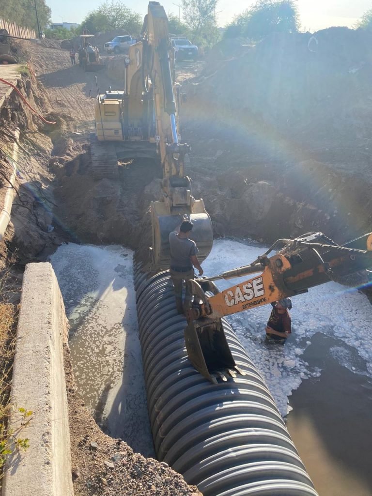 Avanza rehabilitación del colector de Quintero Arce: ya conduce el 100% de las aguas residuales