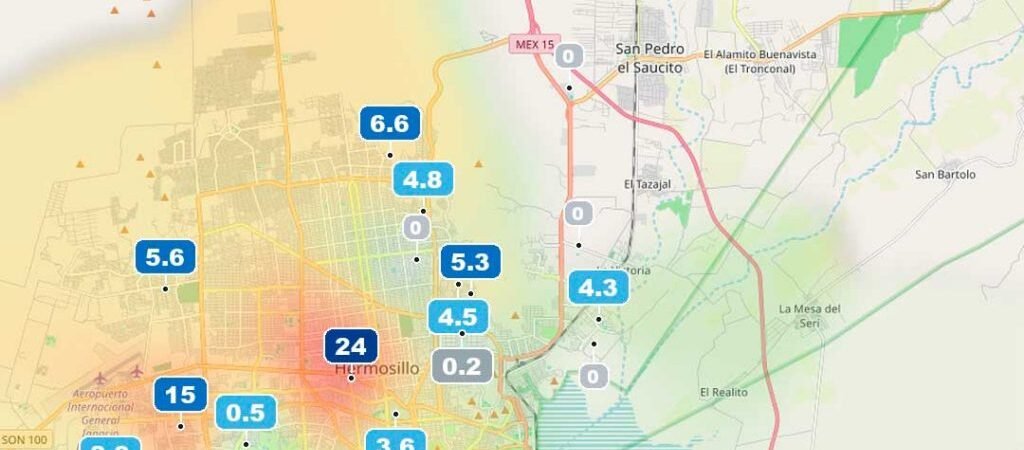 Acumulados de lluvia en Hermosillo: ¿En qué zona de la ciudad cayó más agua? Acumulados de lluvia en Hermosillo: ¿En qué zona de la ciudad cayó más agua?