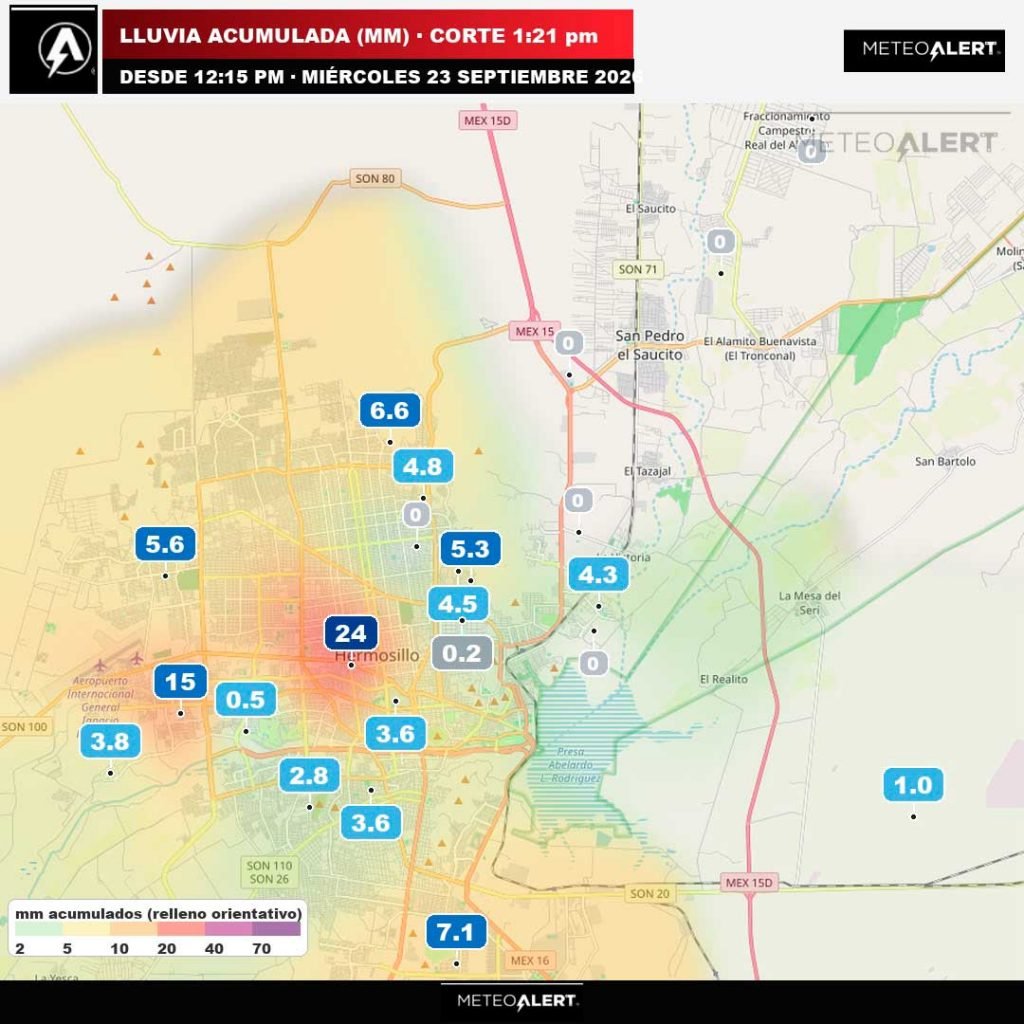 Acumulados de lluvia en Hermosillo: ¿En qué zona de la ciudad cayó más agua? Acumulados de lluvia en Hermosillo: ¿En qué zona de la ciudad cayó más agua?