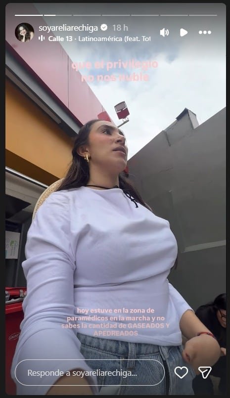La influencer Areli Arechiga aseguró que hubo heridos tras agresiones policiales. (Foto: Captura)